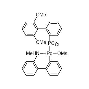 甲磺酸(2-二環(huán)己基膦-2',6'-二甲氧基-1,1'-聯(lián)苯基)(2'-甲氨-1,1'-聯(lián)苯-3-基)鈀(II)二氯甲烷絡(luò)合物